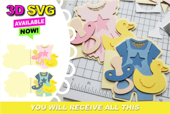 Download New Born Baby Card 3D SVG - New Collection