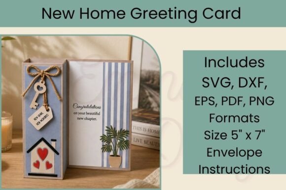 Download New Home Greeting Card SVG Template - New Collection