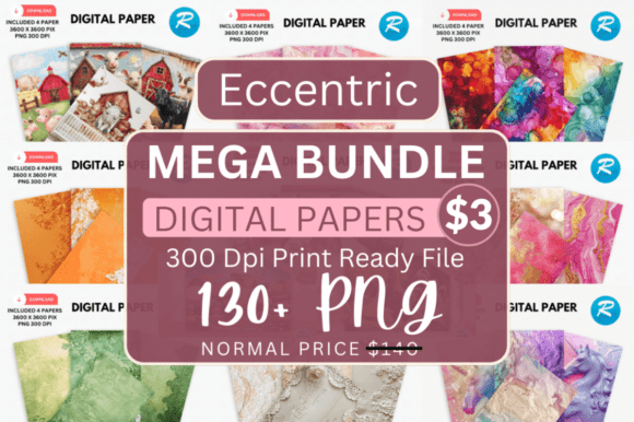 Download Eccentric Mega Digital Paper Bundle - Bundle Collection