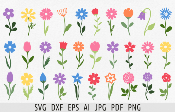 Download Flat Flower Svg Bundle Floral Cricut Svg - Bundle Collection