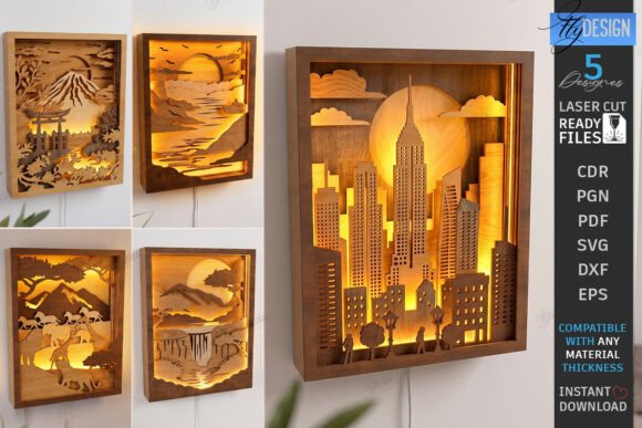 Download 3D Layered Shadow Box Laser Cut Bundle - Bundle Collection