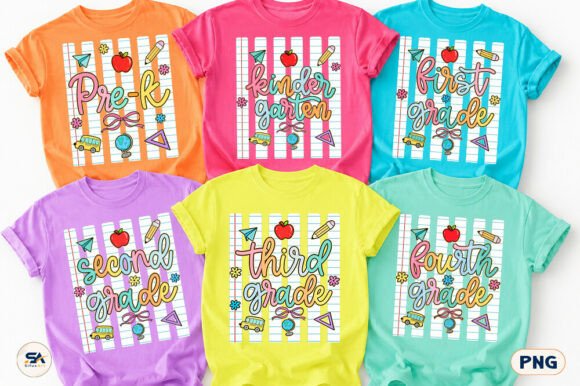 Download Striped Back to School Grade Bundle PNG - Bundle Collection