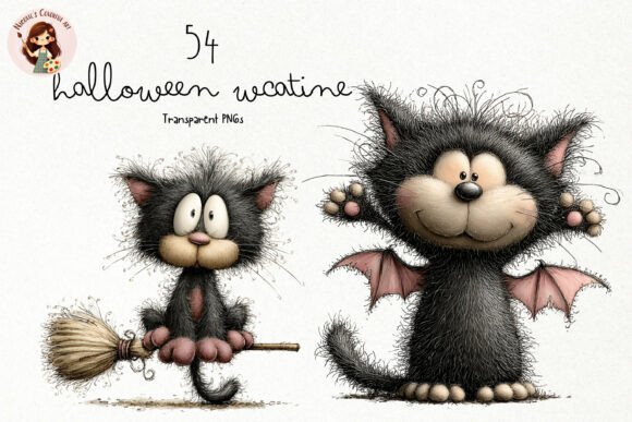 Download Quirky Halloween Cat PNG Clipart Bundle - Bundle Collection