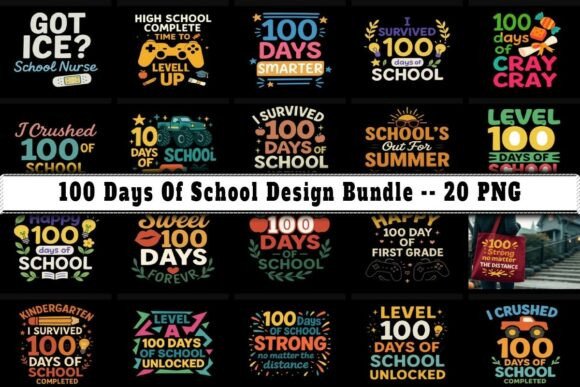 Download 100 Days of School PNG Bundle - Bundle Collection