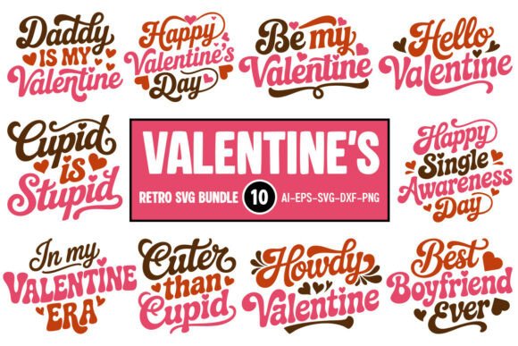Download Valentine's Retro SVG Design Bundle - Bundle Collection