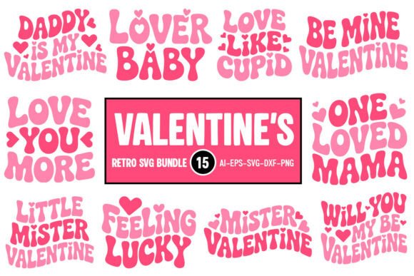 Download Valentine's Retro SVG Design Bundle4 - Bundle Collection