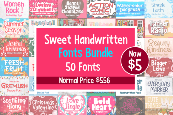 Download Sweet Handwritten Fonts Bundle - Bundle Collection