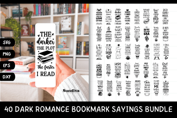 Download Dark Romance Bookmark Sayings SVG Bundle - Bundle Collection