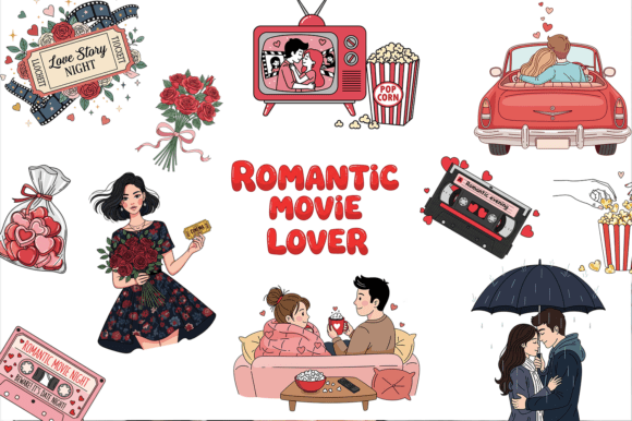 Download Romantic Movie Lover Clipart Bundle - Bundle Collection