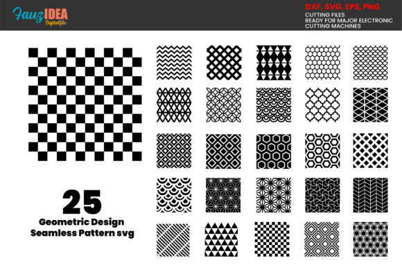 Download 25 Seamless Patterns Geometric SvgBundle - Bundle Collection